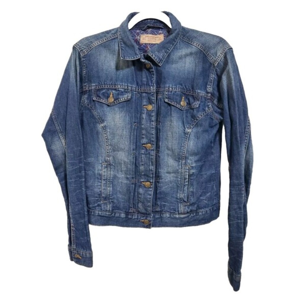 Zara Basic Z1975 Heritage Denim Jacket Womens Small Blue Medium‎ Wash Trucker